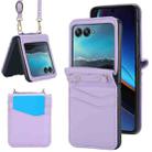 For Motorola Razr 40 Ultra Dual Card Slots Folding Phone Case(Purple) - 1