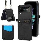 For Samsung Galaxy Z Flip4 Dual Card Slots Folding Phone Case(Black) - 1