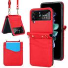 For Samsung Galaxy Z Flip4 Dual Card Slots Folding Phone Case(Red) - 1