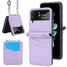 For Samsung Galaxy Z Flip4 Dual Card Slots Folding Phone Case(Purple) - 1