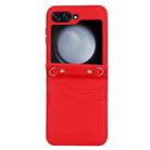 For Samsung Galaxy Z Flip5 Dual Card Slots Folding Phone Case(Red) - 2