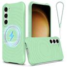 For Samsung Galaxy S23+ 5G Wave Texture MagSafe Magnetic Liquid Silicone Phone Case(Green) - 1