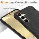 For Samsung Galaxy S25+ 5G Wave Texture MagSafe Magnetic Liquid Silicone Phone Case(Black) - 3