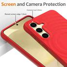 For Samsung Galaxy S25+ 5G Wave Texture MagSafe Magnetic Liquid Silicone Phone Case(Red) - 3