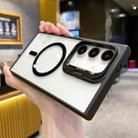 For Samsung Galaxy S24 5G Metal Lens Frame Holder MagSafe Phone Case(Black) - 1