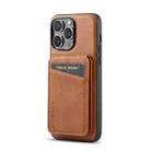 For iPhone 13 Pro Max Fierre Shann Cowhide Vertical Flip Magnetic Card Holder Phone Case(Brown) - 3