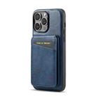 For iPhone 13 Pro Max Fierre Shann Cowhide Vertical Flip Magnetic Card Holder Phone Case(Blue) - 3