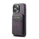 For iPhone 13 Pro Max Fierre Shann Oil Wax Cow Leather Magnetic Card Holder Phone Case(Purple) - 3