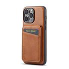 For iPhone 12 Pro Max Fierre Shann Oil Wax Cow Leather Magnetic Card Holder Phone Case(Brown) - 3