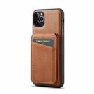 For iPhone 11 Pro Max Fierre Shann Cowhide Vertical Flip Magnetic Card Holder Phone Case(Brown) - 3
