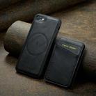 For iPhone SE 2022 / SE 2020 / 8 / 7 Fierre Shann Cowhide Vertical Flip Magnetic Card Holder Phone Case(Black) - 2