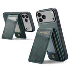 For iPhone 17 Pro Max Fierre Shann Cowhide Vertical Flip Magnetic Card Holder Phone Case(Green) - 2