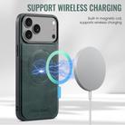For iPhone 17 Pro Max Fierre Shann Cowhide Vertical Flip Magnetic Card Holder Phone Case(Green) - 3