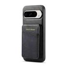 For Google Pixel 9 Pro Fierre Shann Cowhide Vertical Flip Magnetic Card Holder Phone Case(Black) - 3