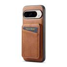 For Google Pixel 9 Pro Fierre Shann Cowhide Vertical Flip Magnetic Card Holder Phone Case(Brown) - 3