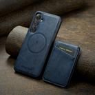 For Samsung Galaxy S24+ 5G Fierre Shann Cowhide Vertical Flip Magnetic Card Holder Phone Case(Blue) - 2