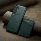 For Samsung Galaxy S24+ 5G Fierre Shann Cowhide Vertical Flip Magnetic Card Holder Phone Case(Green) - 2