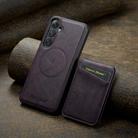 For Samsung Galaxy S24+ 5G Fierre Shann Cowhide Vertical Flip Magnetic Card Holder Phone Case(Purple) - 2