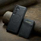 For Samsung Galaxy S23 FE 5G Fierre Shann Cowhide Vertical Flip Magnetic Card Holder Phone Case(Black) - 2