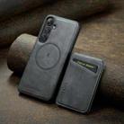 For Samsung Galaxy S23 FE 5G Fierre Shann Cowhide Vertical Flip Magnetic Card Holder Phone Case(Grey) - 2