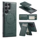 For Samsung Galaxy S24 Ultra 5G Fierre Shann Cowhide Vertical Flip Magnetic Card Holder Phone Case(Green) - 1