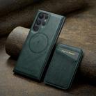 For Samsung Galaxy S24 Ultra 5G Fierre Shann Cowhide Vertical Flip Magnetic Card Holder Phone Case(Green) - 2
