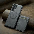For Samsung Galaxy S24 Ultra 5G Fierre Shann Cowhide Vertical Flip Magnetic Card Holder Phone Case(Grey) - 2