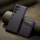 For Samsung Galaxy S24 Ultra 5G Fierre Shann Cowhide Vertical Flip Magnetic Card Holder Phone Case(Purple) - 2