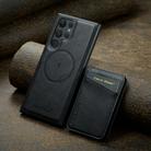 For Samsung Galaxy S23 Ultra 5G Fierre Shann Cowhide Vertical Flip Magnetic Card Holder Phone Case(Black) - 2