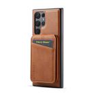 For Samsung Galaxy S23 Ultra 5G Fierre Shann Cowhide Vertical Flip Magnetic Card Holder Phone Case(Brown) - 3