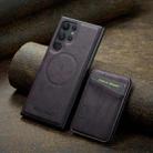 For Samsung Galaxy S23 Ultra 5G Fierre Shann Cowhide Vertical Flip Magnetic Card Holder Phone Case(Purple) - 2