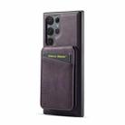 For Samsung Galaxy S23 Ultra 5G Fierre Shann Cowhide Vertical Flip Magnetic Card Holder Phone Case(Purple) - 3
