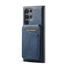 For Samsung Galaxy S22 Ultra 5G Fierre Shann Cowhide Vertical Flip Magnetic Card Holder Phone Case(Blue) - 3