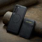 For Samsung Galaxy S22 5G Fierre Shann Cowhide Vertical Flip Magnetic Card Holder Phone Case(Black) - 2
