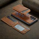 For Samsung Galaxy S25 Ultra 5G Fierre Shann Cowhide Vertical Flip Magnetic Card Holder Phone Case(Brown) - 2