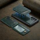 For Samsung Galaxy S25 Ultra 5G Fierre Shann Cowhide Vertical Flip Magnetic Card Holder Phone Case(Green) - 2