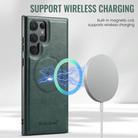For Samsung Galaxy S25 Ultra 5G Fierre Shann Cowhide Vertical Flip Magnetic Card Holder Phone Case(Green) - 3