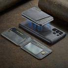 For Samsung Galaxy S25 Ultra 5G Fierre Shann Cowhide Vertical Flip Magnetic Card Holder Phone Case(Grey) - 2