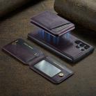 For Samsung Galaxy S25 Ultra 5G Fierre Shann Cowhide Vertical Flip Magnetic Card Holder Phone Case(Purple) - 2