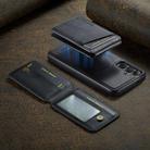 For Samsung Galaxy S25 5G Fierre Shann Cowhide Vertical Flip Magnetic Card Holder Phone Case(Black) - 2