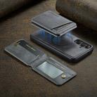 For Samsung Galaxy S25 5G Fierre Shann Cowhide Vertical Flip Magnetic Card Holder Phone Case(Grey) - 2