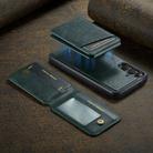 For Samsung Galaxy S24 FE 5G Fierre Shann Cowhide Vertical Flip Magnetic Card Holder Phone Case(Green) - 2