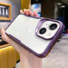For iPhone 14 Plus Electroplating TPU Frame Hybrid PC Phone Case(Purple) - 1
