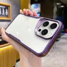 For iPhone 12 Pro Max Electroplating TPU Frame Hybrid PC Phone Case(Purple) - 1