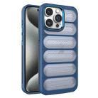 For iPhone 15 Pro Max Cooling Armor Translucent Mesh Breathable Phone Case(Blue) - 1