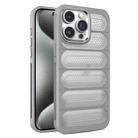 For iPhone 15 Pro Max Cooling Armor Translucent Mesh Breathable Phone Case(Grey) - 1