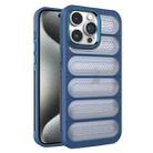 For iPhone 15 Pro Cooling Armor Translucent Mesh Breathable Phone Case(Blue) - 1