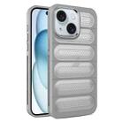For iPhone 15 Cooling Armor Translucent Mesh Breathable Phone Case(Grey) - 1