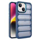 For iPhone 14 Plus Cooling Armor Translucent Mesh Breathable Phone Case(Blue) - 1