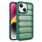 For iPhone 14 Plus Cooling Armor Translucent Mesh Breathable Phone Case(Green) - 1